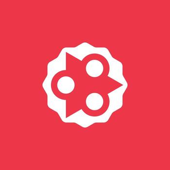 abstract play button collaboration circle logo vector