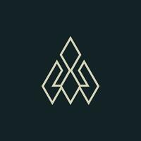 simple initial letter A lines monogram logo vector