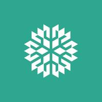 abstract snowflake bloom trident logo vector
