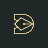 initial letter D pen nip modern monogram logo vector
