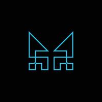 initial letter MT or TM link tech lines logo vector