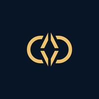 modern simple initial letter C and D diamond logo vector
