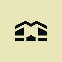 simple and modern letter M house logo vector