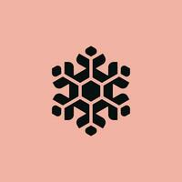 abstract flower logo with hexagon core represent technology vector