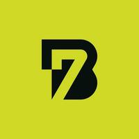 initial letter B combined with number 7. B7 or 7B logo vector
