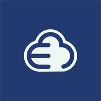 simple initial letter E cloud logo vector