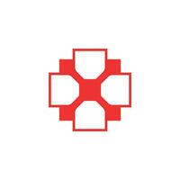 medical cross symbol network connection logo vector