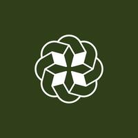 star united community geometric flower logo vector