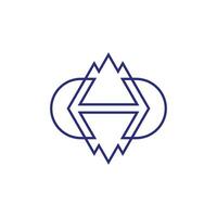 modern mountain reflection arrow logo vector