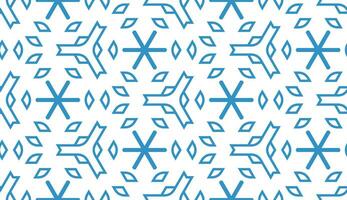 abstract blue snowflake seamless pattern vector