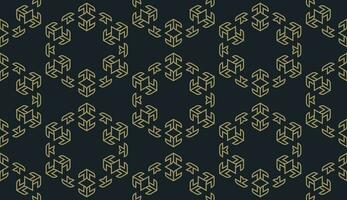 abstract gold and brown hexagon seamless pattern vector