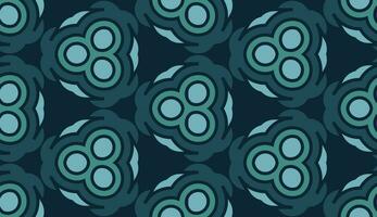 abstract green circle and floral seamless pattern vector