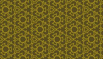 abstract gold brown floral lines seamless pattern vector