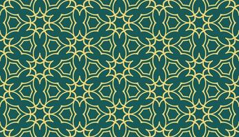 abstract yellow lines and green floral web seamless pattern vector