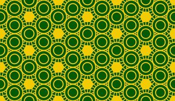 abstract yellow lines and green circle seamless pattern vector