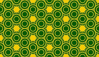 abstract yellow lines and green circle seamless pattern vector