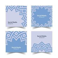 simple and modern blue purple floral square flat social media background vector