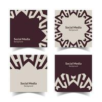 simple and modern brown chocolate floral square flat social media background vector