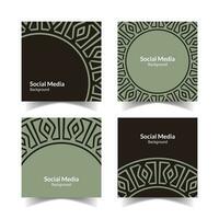 simple and modern grey brown floral square flat social media background vector