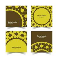 simple and modern yellow gold ornamental pattern square flat social media background vector