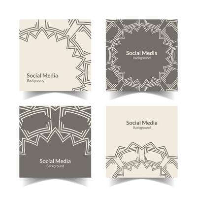 simple and modern grey ornamental pattern square flat social media background