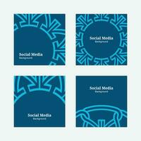 modern flat and elegant turquoise blue social media square background pattern vector