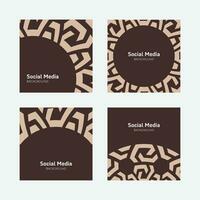 modern flat and elegant brown cream social media square background pattern vector