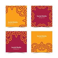 modern flat and elegant red orange social media square background pattern vector