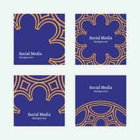 modern flat and elegant purple and yellow social media square background pattern vector