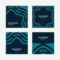 modern flat and elegant turquoise green social media square background pattern vector