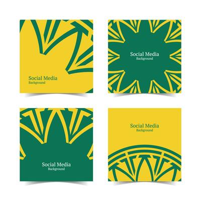 modern flat and elegant green pink social media square background pattern
