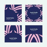 modern flat and elegant dark purple and pink  social media square background pattern vector