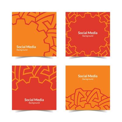 simple flat floral pattern square social media background