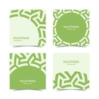 simple flat floral pattern square social media background vector