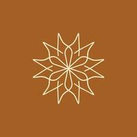 abstract cream and chocolate brown floral mandala logo. suitable for elegant and luxury ornamental symbol vector