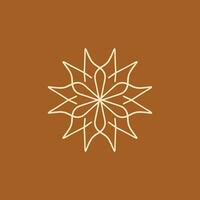 abstract cream and chocolate brown floral mandala logo. suitable for elegant and luxury ornamental symbol vector