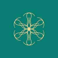 abstract light yellow and green floral mandala logo. suitable for elegant and luxury ornamental symbol vector