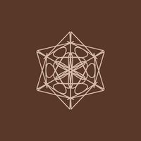 abstract cream and brown floral mandala logo. suitable for elegant and luxury ornamental symbol vector