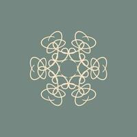 abstract cream and sage green floral mandala logo. suitable for elegant and luxury ornamental symbol vector