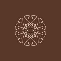 abstract cream and brown floral mandala logo. suitable for elegant and luxury ornamental symbol vector