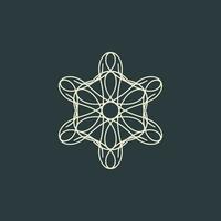 abstract light yellow and dark grey floral mandala logo. suitable for elegant and luxury ornamental symbol vector