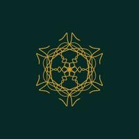 abstract yellow and dark green floral mandala logo. suitable for elegant and luxury ornamental symbol vector