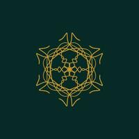 abstract yellow and dark green floral mandala logo. suitable for elegant and luxury ornamental symbol vector