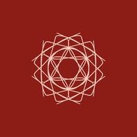 abstract pink and maroon floral mandala logo. suitable for elegant and luxury ornamental symbol vector