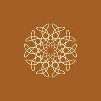 abstract cream and chocolate brown floral mandala logo. suitable for elegant and luxury ornamental symbol vector