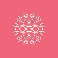 abstract white and pink floral mandala logo. suitable for elegant and luxury ornamental symbol vector