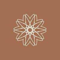 abstract cream and mocha brown floral mandala logo. suitable for elegant and luxury ornamental symbol vector