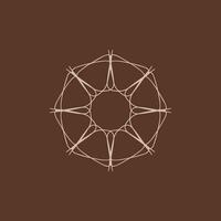 abstract cream and brown floral mandala logo. suitable for elegant and luxury ornamental symbol vector