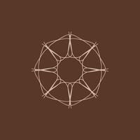 abstract cream and brown floral mandala logo. suitable for elegant and luxury ornamental symbol vector