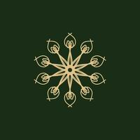abstract gold and dark green floral mandala logo. suitable for elegant and luxury ornamental symbol vector